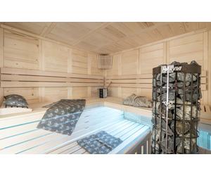 Sentiotec Finnsauna Alaska Corner, Massivholzsauna aus Finnland