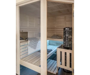 HARVIA Finnsauna Alaska Corner mit Saunaofen & Steuerung 206 x 206 cm