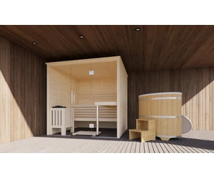 HARVIA Finnsauna Alaska View mit Saunaofen & Steuerung 208 x 206 cm