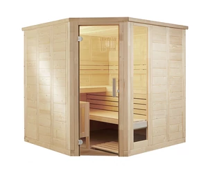 HARVIA Finnsauna Komfort Corner mit Saunaofen & Steuerung 206 x 206 cm