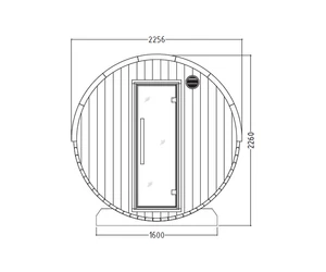 HARVIA Fass-Sauna KASKI 180 cm lang, mit PANORAMA Fenster
