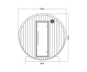 SENTIOTEC Fass-Sauna BARRELI 220 cm lang, mit PANORAMA Fenster 