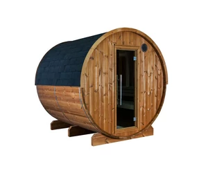 HARVIA Fass-Sauna KASKI 220 cm lang, mit PANORAMA Fenster