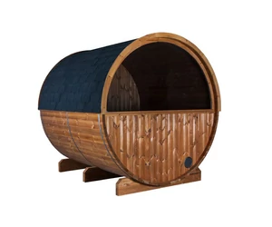 HARVIA Fass-Sauna KASKI 180 cm lang, mit halbrundem Fenster