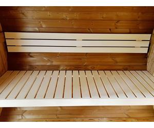 SENTIOTEC Fass-Sauna BARRELI 220 cm lang, mit PANORAMA Fenster