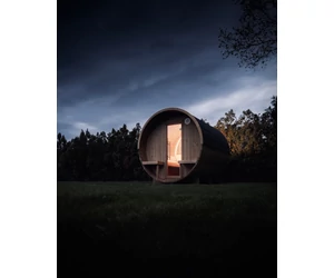 HARVIA Fass-Sauna KASKI 220 cm lang, mit PANORAMA Fenster