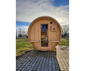 HARVIA Fass-Sauna KUUSI 180 cm lang, mit vollständiger Rückwand