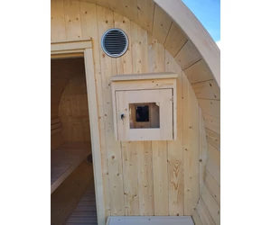 HARVIA Fass-Sauna KUUSI 180 cm lang, mit vollständiger Rückwand