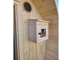HARVIA Fass-Sauna KUUSI 180 cm lang, mit vollständiger Rückwand