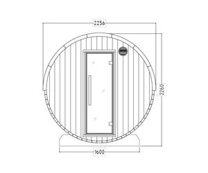 HARVIA Fass-Sauna KUUSI 180 cm lang, mit Vollglasfenster