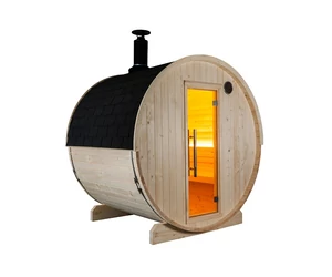 HARVIA Fass-Sauna KUUSI 180 cm lang, mit Vollglasfenster