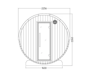 SENTIOTEC Fass-Sauna KUUSI 220 cm lang, mit Vollglasfenster