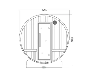 HARVIA Fass-Sauna KUUSI 240 cm lang, mit Terasse
