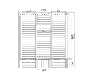 HARVIA Fass-Sauna KUUSI 240 cm lang, mit Terasse