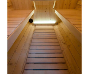 SENTIOTEC Fass-Sauna LEKKERI 240 cm lang, mit Terasse