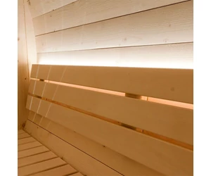 SENTIOTEC Fass-Sauna KUUSI 220 cm lang, mit Vollglasfenster