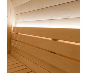 SENTIOTEC Fass-Sauna LEKKERI 240 cm lang, mit Terasse