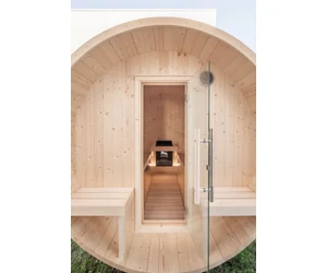 HARVIA Fass-Sauna KUUSI 180 cm lang, mit vollständiger Rückwand