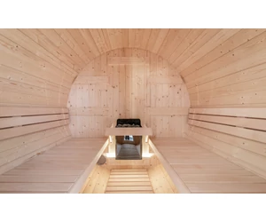 HARVIA Fass-Sauna KUUSI 180 cm lang, mit vollständiger Rückwand