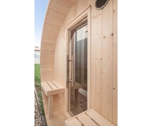 HARVIA Fass-Sauna KUUSI 180 cm lang, mit vollständiger Rückwand
