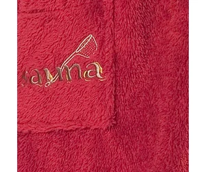 FINNSA Damen Sauna-Kilt Teddy-Plüsch, Rot