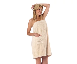 FINNSA Damen Sauna-Kilt Teddy-Plüsch, Weiß