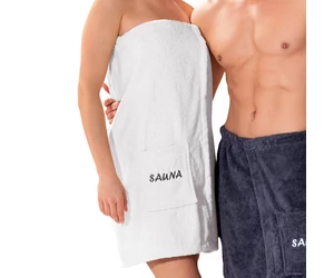 FINNSA Damen Sauna-Kilt Baumwolle, 70cm lang, weiss