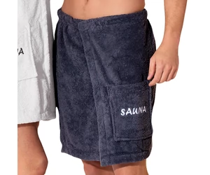 FINNSA Herren Sauna-Kilt Baumwolle, 50cm lang, anthrazit
