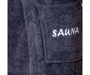 FINNSA Herren Sauna-Kilt Baumwolle, 50cm lang, anthrazit