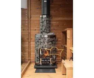HARVIA GARTENSAUNA KIRAMI FINVISION mit dem holzbefeuerten HARVIA Cilindro 16 Saunaofen