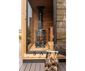 HARVIA GARTENSAUNA KIRAMI FINVISION mit dem holzbefeuerten HARVIA Cilindro 16 Saunaofen