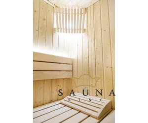 HARVIA Gartensauna ALPINA Large mit Panorama-Glasfenster, ohne äußeres Rhombusdekor, klarem Glas