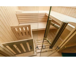 HARVIA Gartensauna ALPINA Large, ohne äußeres Rhombusdekor, klarem Glas