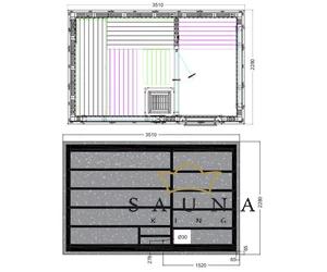 HARVIA Gartensauna ALPINA Large, ohne äußeres Rhombusdekor, klarem Glas