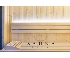 HARVIA Gartensauna ALPINA Medium mit Panorama-Glasfenster, ohne äußeres Rhombusdekor, klarem Glas