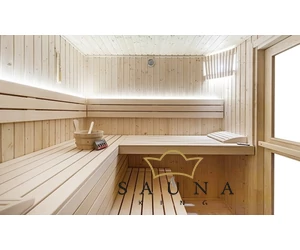 HARVIA Gartensauna ALPINA Medium, äußerer Rhombus ohne Dekor, mit klarem Glas
