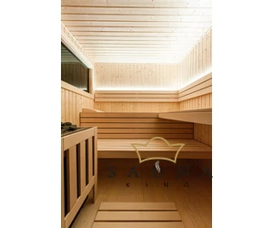 HARVIA Gartensauna ALPINA Medium, äußerer Rhombus ohne Dekor, mit klarem Glas