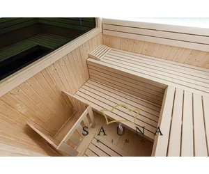 HARVIA Gartensauna ALPINA Medium, äußerer Rhombus ohne Dekor, mit klarem Glas