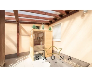 HARVIA Finnsauna Alaska Mini mit Saunaofen & Steuerung 160 x 110 cm