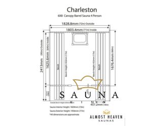ALMOST HEAVEN Fass-Sauna Charleston aus Fichtenholz