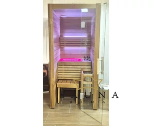 HARVIA Utu Nano Premium finnische Sauna aus wärmebehandelter Espenholz, 95 x 95 cm (ausstellungsstück)