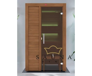 HARVIA Finnsauna Utu Small mit Saunaofen & Steuerung, aus Thermoholz 120 x 120 cm