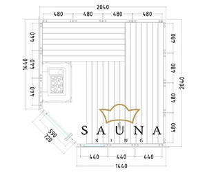 HARVIA Finnsauna Komfort Corner mit Saunaofen & Steuerung 206 x 206 cm