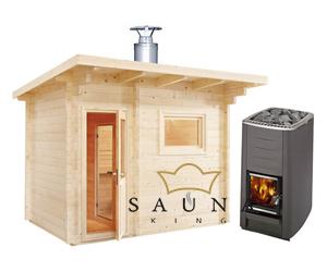 SENTIOTEC Gartensauna Lava, holzbeheizter Ofen 341 x 230 x 270 cm