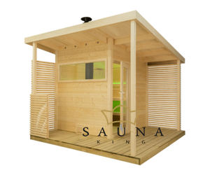 SENTIOTEC Gartensauna Scala Medium, Massivholzsauna aus Finnland