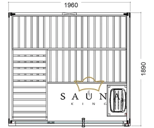 HARVIA Family Large finnsauna 196x189cm