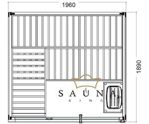HARVIA Family Large finnsauna, inkl. Saunaofen & Steuerung 196x189cm