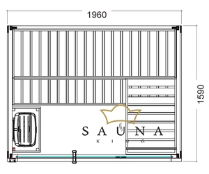 HARVIA Family Medium finnsauna, inkl. Saunaofen & Steuerung 196x159cm 