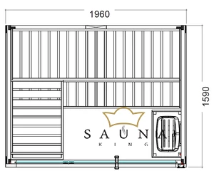 HARVIA Family Medium finnsauna 196x159cm