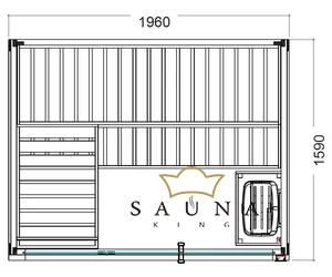 HARVIA Family Medium finnsauna, inkl. Saunaofen & Steuerung 196x159cm 